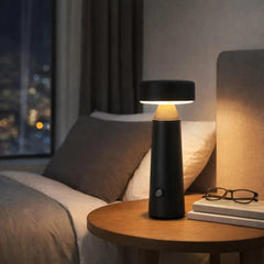 SK Portable Touch LED Table Lamp - 22 cm, 3 Adjustable Brightness, Black Metal | SK1951422