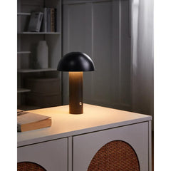 SK Black Wireless Mushroom LED Table Lamp 22 cm with Touch Dimming | SK195145