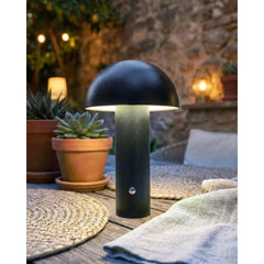 SK Black Wireless Mushroom LED Table Lamp 22 cm with Touch Dimming | SK195145