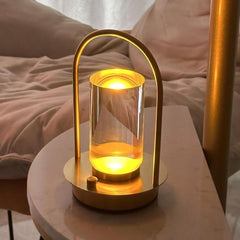 SK Versatile Cordless Crystal Table Lamp 18 cm, Touch Control, USB Rechargeable, Gold Finish | SK854