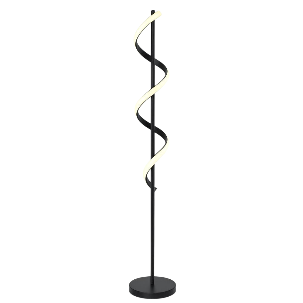 SK LED Spiral Metal Floor Lamp - 150 cm, Three Light Modes, Black | SK860