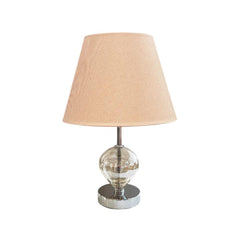 SK Modern Metallic Glass Table Lamp with Beige Fabric Shade 24 cm | SK924BG