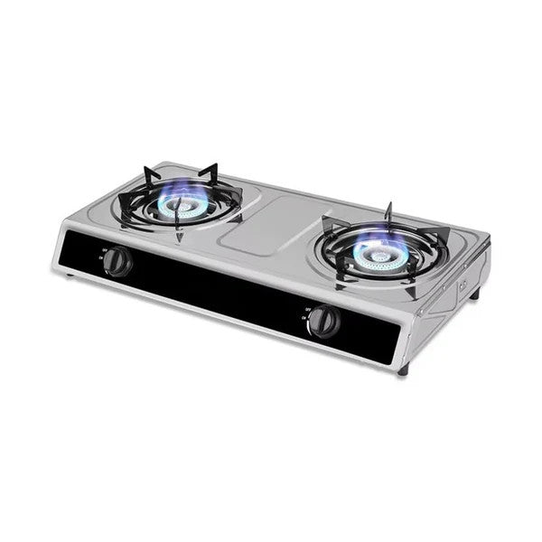 GI Gas Cooker 2 Burners Stainless Steel | ST-2#