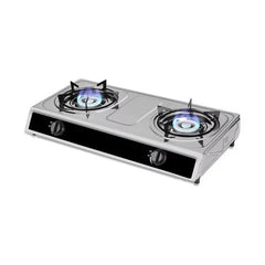 GI Gas Cooker 2 Burners Stainless Steel | ST-2#