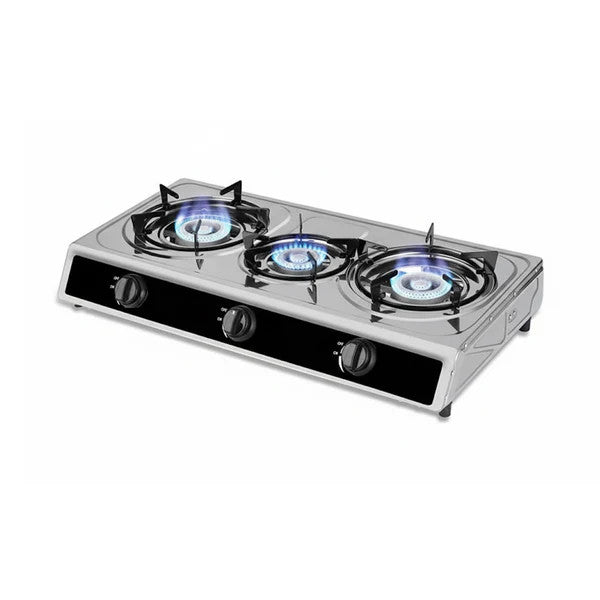 GI Gas Cooker 3 Burners Stainless Steel | ST-3#