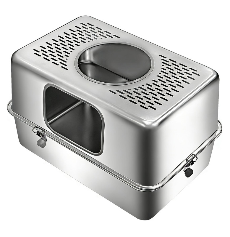 Nobby New Orleans 201 Stainless Steel Cat Litter Box Grey 60 × 40 × 40cm | SW0426