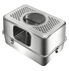 Nobby New Orleans 201 Stainless Steel Cat Litter Box Grey 60 × 40 × 40cm | SW0426
