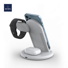 WIWU 15W Power Air 3in1 Wireless Charger - White