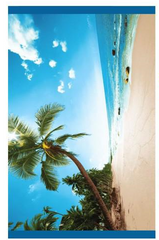 Beach Towel – Tropical Palm & Shoreline Print | AL-42285-100