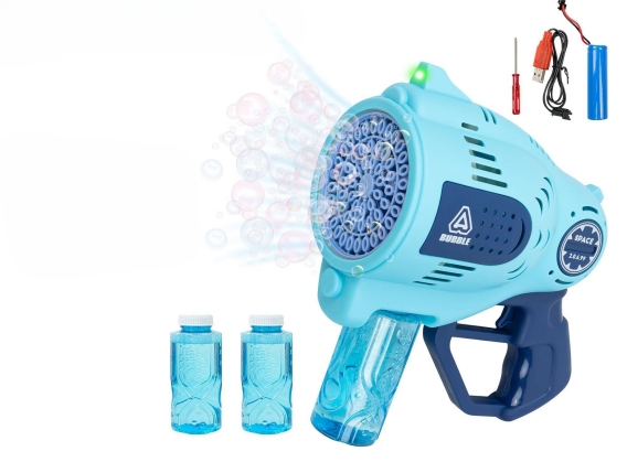 Electric Bubble Gun – Blue 69-Hole with Lights | KB-1296