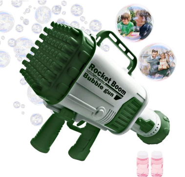 Rocket Boom Bubble Gun – Green Double Handle | AL2087