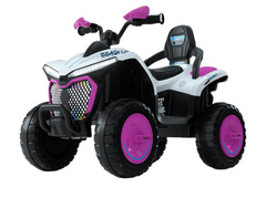 Kids Electric Quad ATV – White & Pink | DLX-288