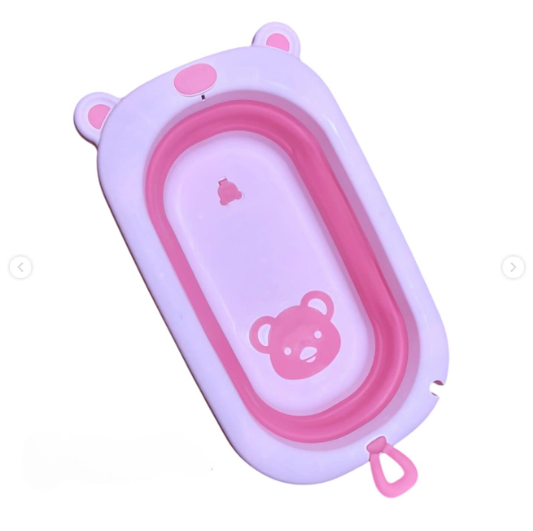 Foldable Baby Bathtub with Bear Design – Pink | LGL-11