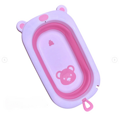 Foldable Baby Bathtub with Bear Design – Pink | LGL-11