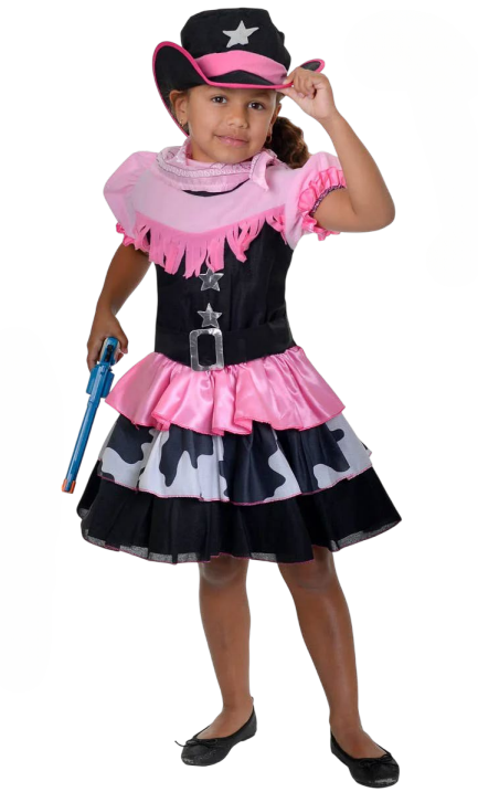 Cowgirl Costume (Dress, Hat, Belt, Necktie) - INFANT (80-92CM) | 092599