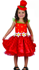 Strawberry Girl Costume (Dress, Hat) - TODDLER (92-104CM) | 092547