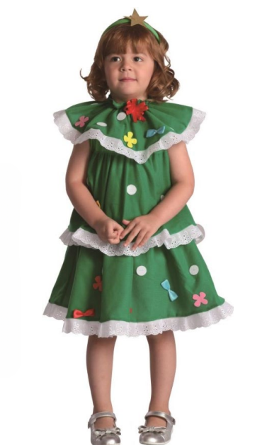 Christmas Tree Costume (Dress, Headpiece) - TODDLER (92-104CM) | 092657