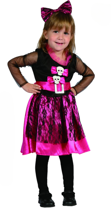 Skeleton Costume (Dress, Hair Band with a Bow) - TODDLER (92-104CM) | 92433
