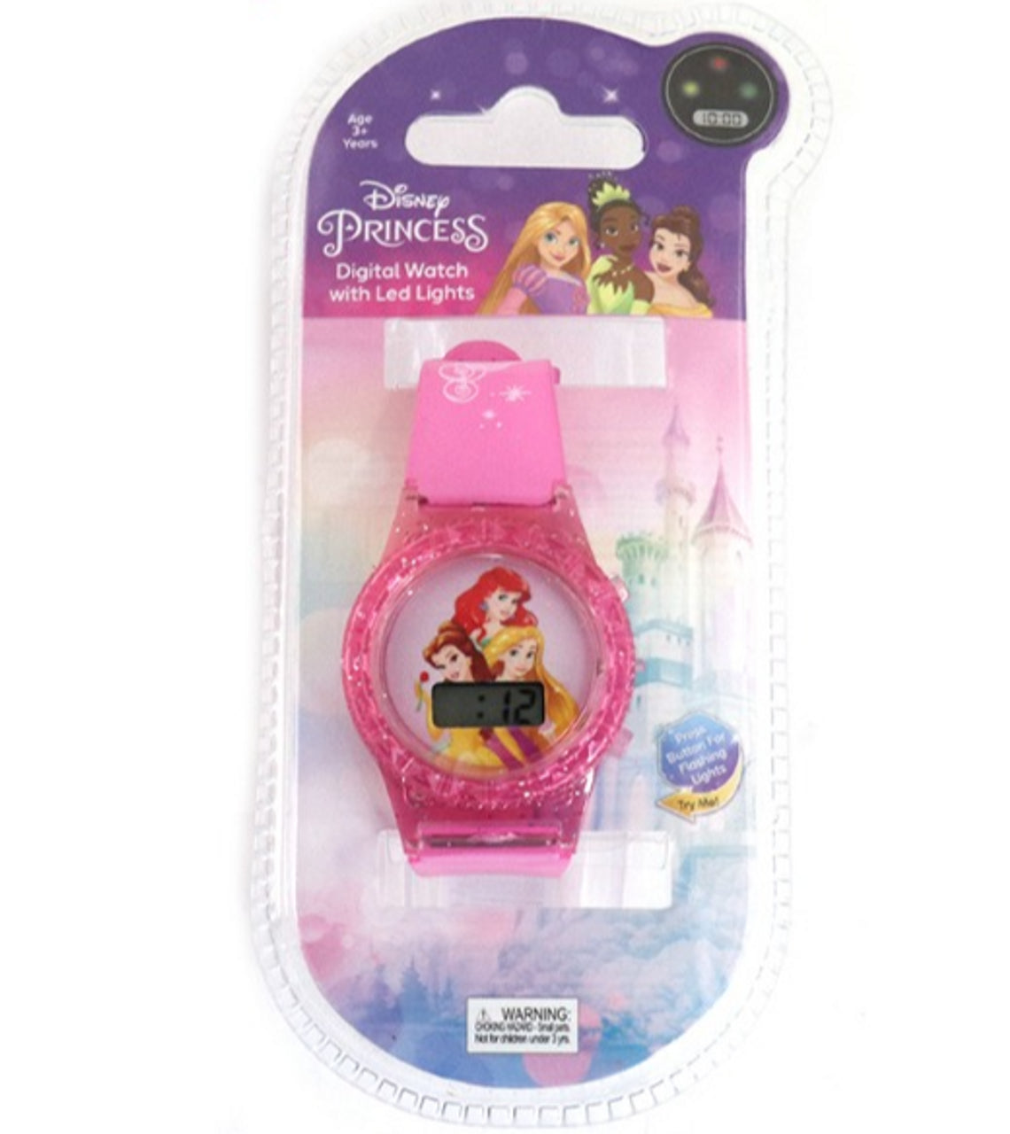 Disney Princess Digital Watch with LED Lights - Pink | 23620