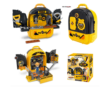 Kids Tools Playset Backpack with Construction Accessories – Yellow & Black | 008-992