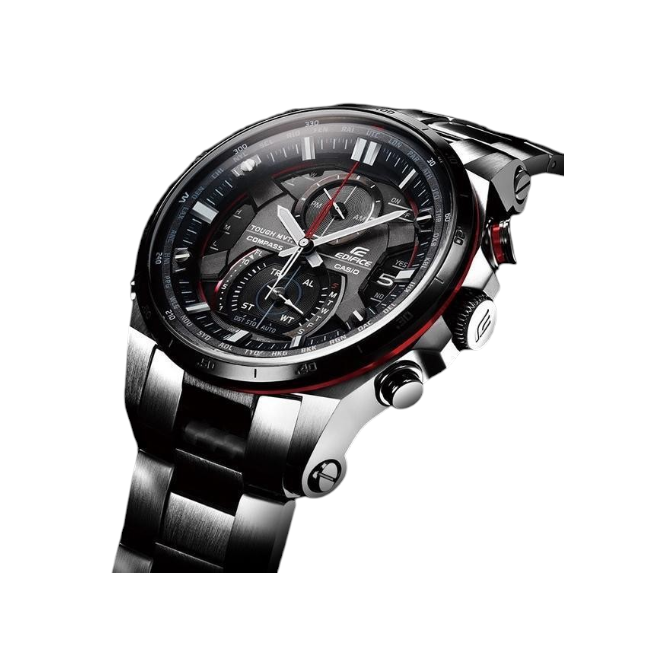 Casio Edifice SLIM Men Solar Chronograph Watch - Silver Black | EFS-S610DB-1AVUDF