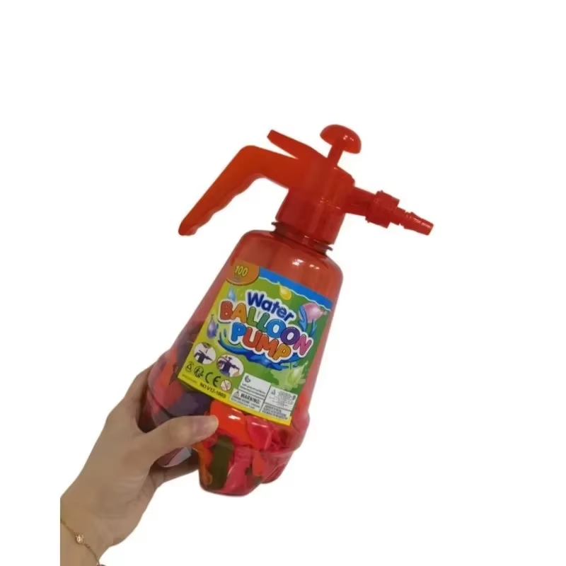 Water Balloon Pump Set with 100 Balloons - Red | V12-100S