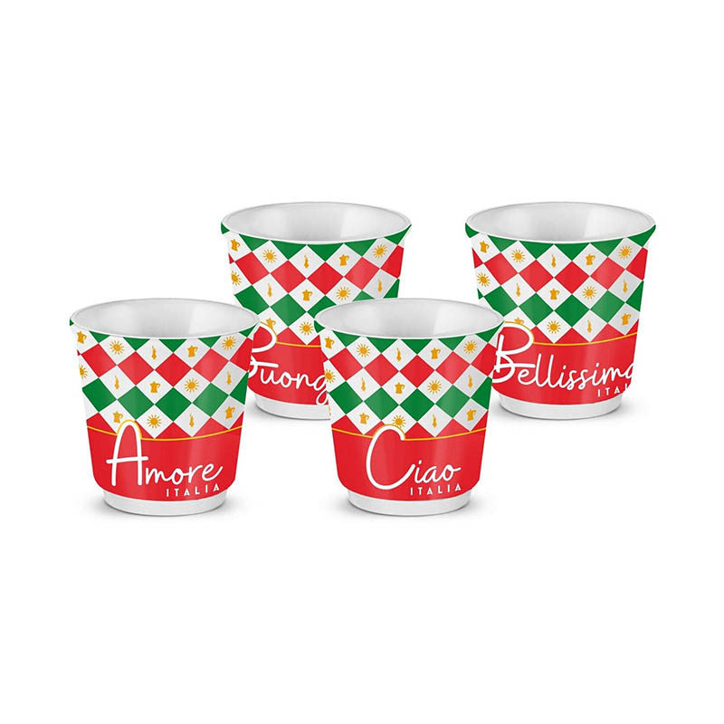 Bialetti Tricol02 Set of 4 Espresso Cups 80ml | BIATRICOL02