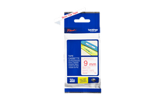 Brother Labelling Tape Cassette – Red on White, 9mm wide | TZe-222
