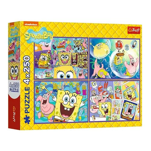 Trefl Puzzles - “4×250” Crazy World of Spongebob | 13342
