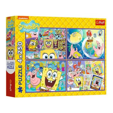 Trefl Puzzles - “4×250” Crazy World of Spongebob | 13342