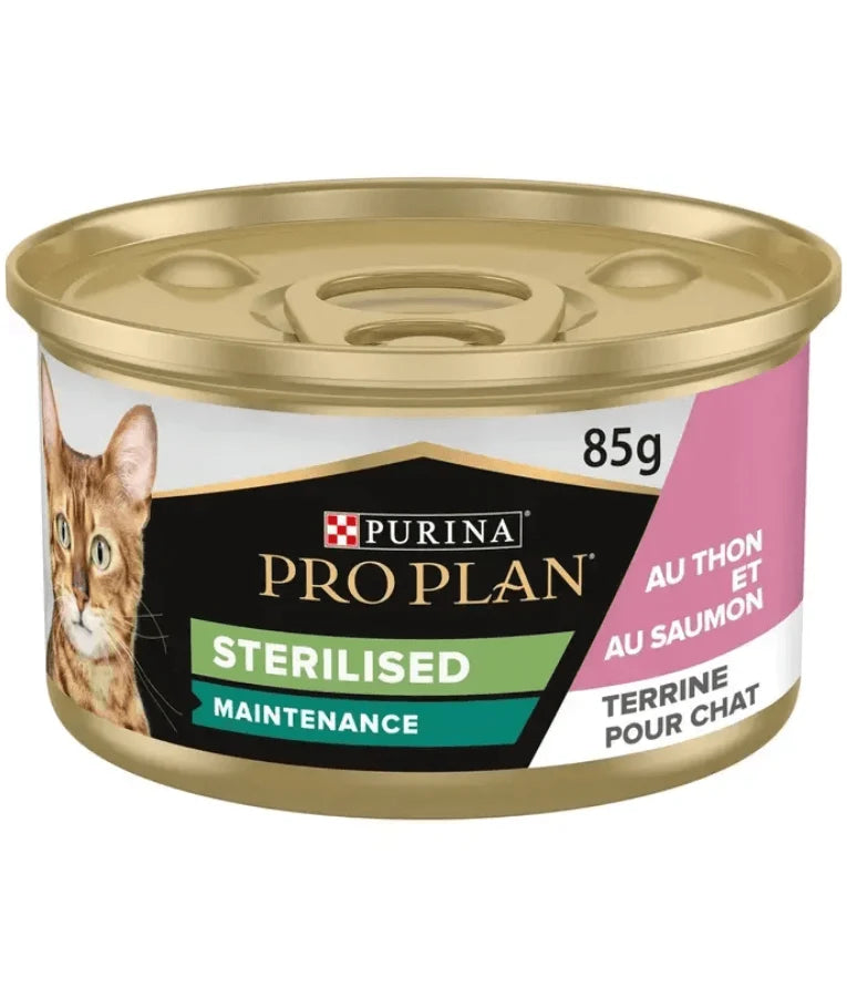 PRO PLAN Sterilised Adult Maintenance Wet Cat Food Terrine with Tuna & Salmon 85g