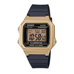 Casio Digital Watch – Gold Case, Black Display & Resin Strap | W-217HM-9AVDF