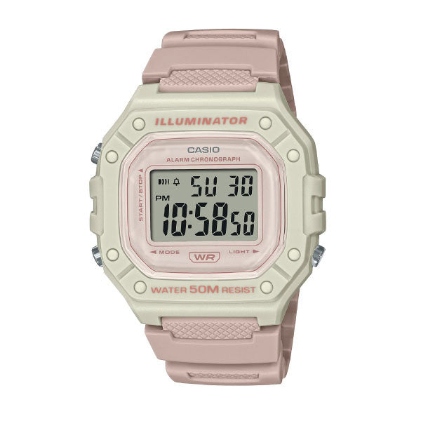 Casio Digital Watch Beige Pink | W-218HC-4A2VDF
