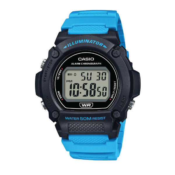 Casio Digital Watch Black Blue | W-219H-2A2VDF