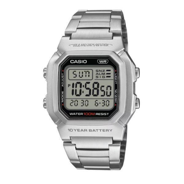 Casio Digital Men Watch - Silver | W-800HD-1AVDF