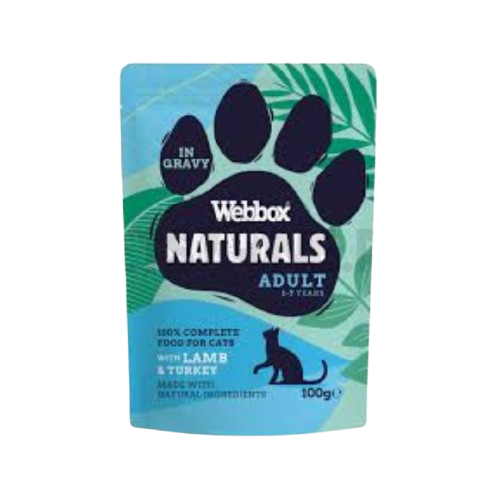 Webbox Naturals Pouch in Gravy for Cats Lamb & Turkey 100g | 864436N