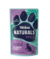 Webbox Naturals Pouch in Gravy for Cats Duck & Lamb 100g | 864436N