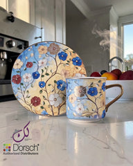 Dorsch Floris Yellow 12-Piece Coffee Cup Set | DH-09312