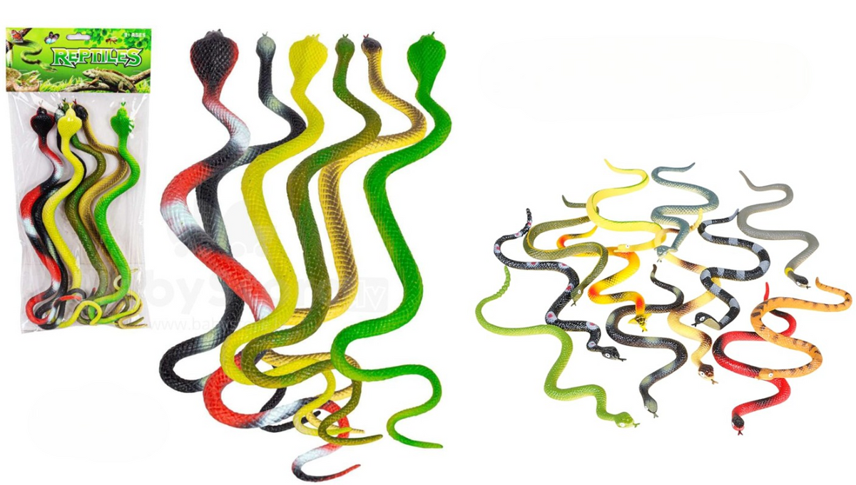 Assorted Rubber Snake Toy Set - Realistic Flexible Reptile Figures | SK-601