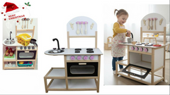 Kids Wooden Kitchen Playset with Sink & Oven | OK109764