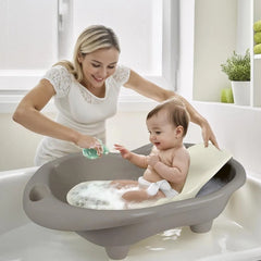 Dolu Hippo Baby Bathtub with Ergonomic Bath Support – Safe & Comfortable Infant Bath Tub – Gray