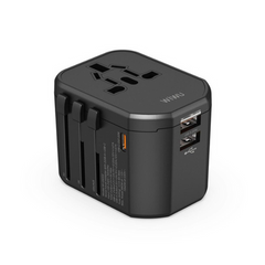 WIWU WI-UA002 Universal Power Adapter, with 2 USB 2 Type-C Black | WI-UA002-BLK