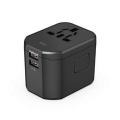 WIWU WI-UA002 Universal Power Adapter, with 2 USB 2 Type-C Black | WI-UA002-BLK