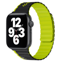 WIWU Smart Magnetic Silicone Watch Band Wi-WB010 42/44/45/49mm Black+Green | WB010-BK/GN
