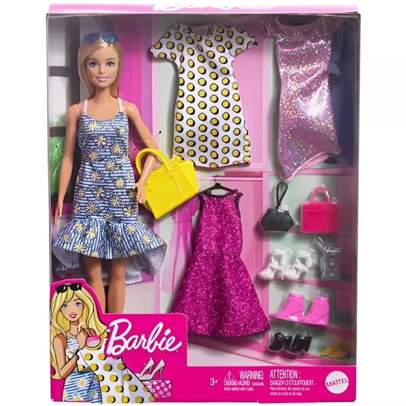 Barbie Fashion Doll with 11 Fashion Accessories - Blonde | FVJ42