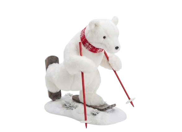 Christmas Skiing Polar Bear Decoration - Medium | YC47P02