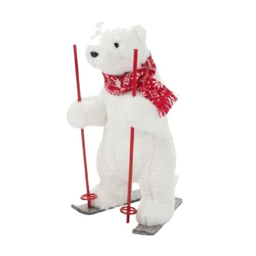 Christmas Skiing Polar Bear Decoration | YC47T03