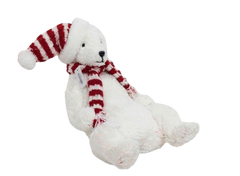 Christmas Sitting Polar Bear Plush Decoration | YCB010