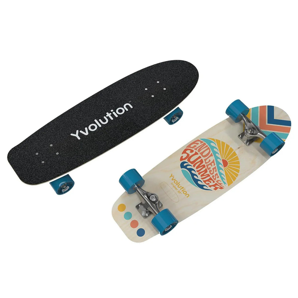 Yvolution Cruiser 30" LED Skateboard – White | S52W2