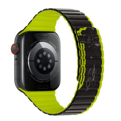 WIWU Smart Magnetic Silicone Watch Band Wi-WB010 42/44/45/49mm Black+Green | WB010-BK/GN